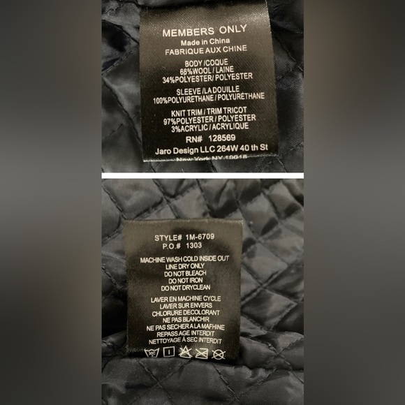 MEMBERS ONLY Varsity Jacket - Navy Blue Wool with Burgundy Leather Sleeves - Picture 8 of 8